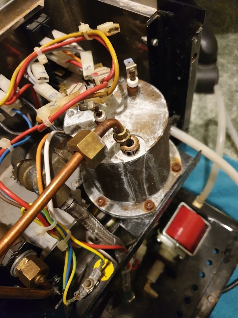 The rebuilt boiler and brass assembly back together